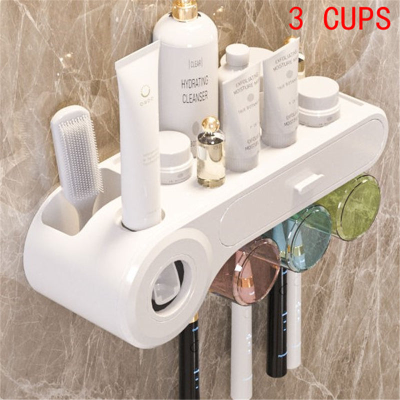 Automatic Toothpaste Dispenser Wall Mount for Bathroom - Squeeze & Storage