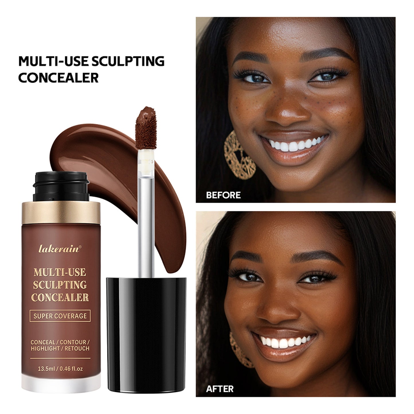 Hydrating Liquid Concealer for Dark Circles & Acne Spots - Multiple Shades