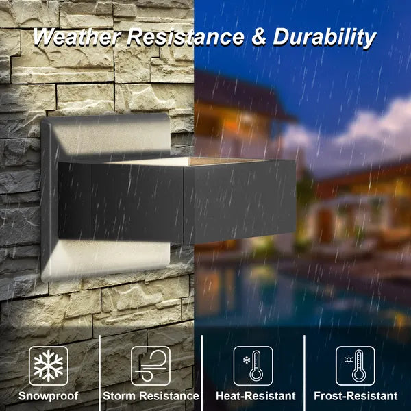 Outdoor Wall Sconce LED Porch Light Waterproof Up/Down Wall Lamp - Modern IP54 Fixture