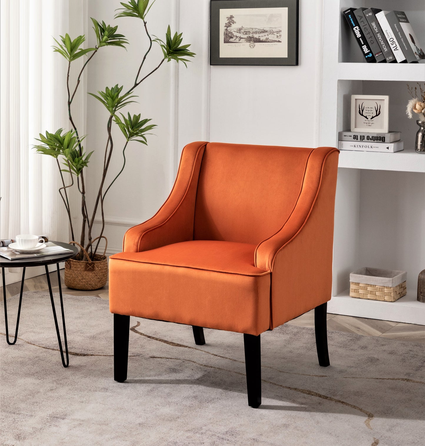 Versatile Upholstered Side Chair, Solid Wood Frame With Recessed