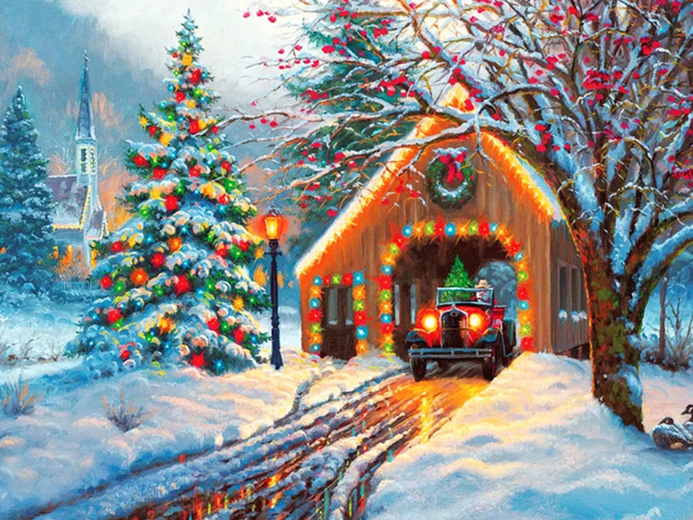 Winter Landscape Diamond Painting Kit - Embroidery Art & Craft