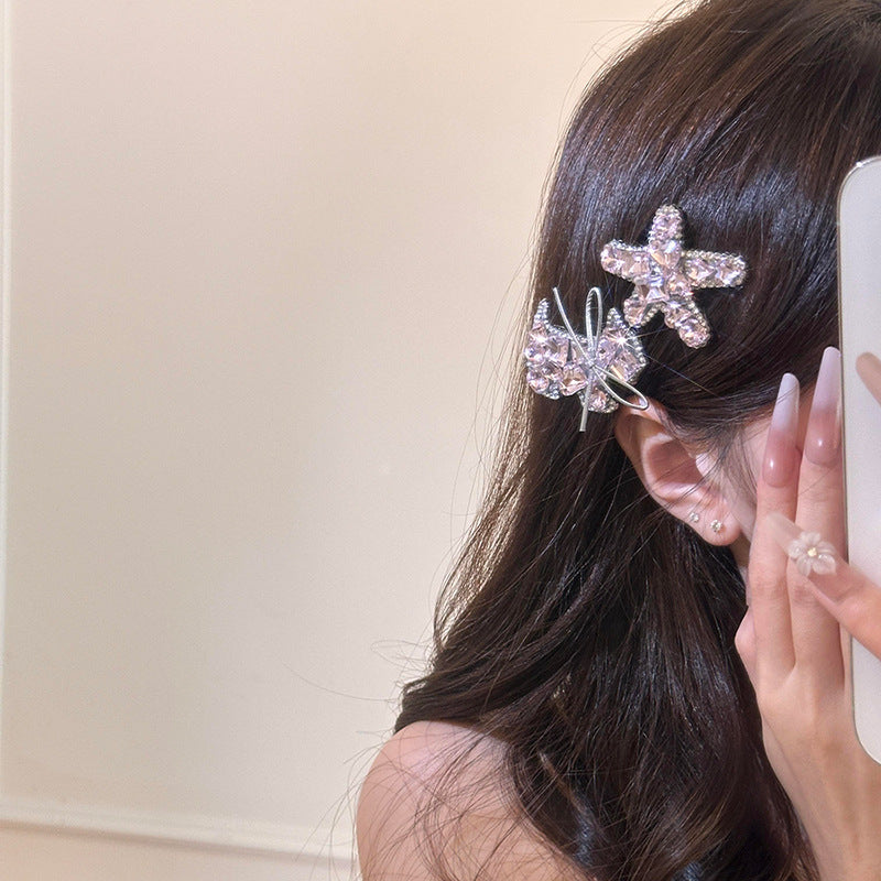 Rhinestone Hair Clip for Women - Starfish & Puppy Designs