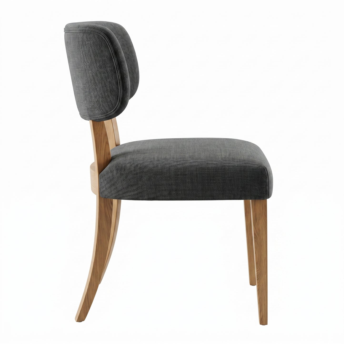 Modern Fabric Upholstered Dining Chairs Set of 2 - Dark Grey