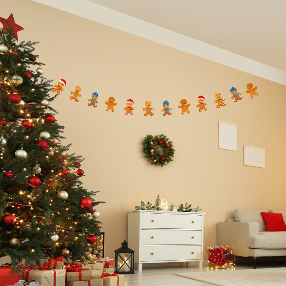 8-Piece Christmas Banner Set - Festive Paper Decorations