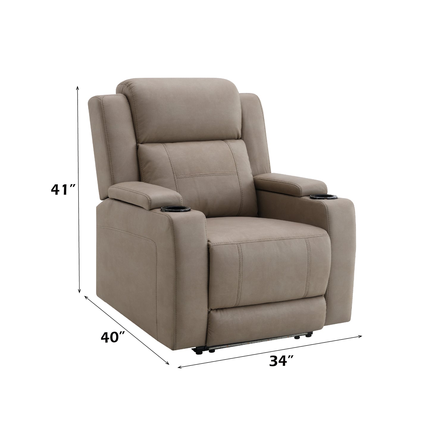 Lugo Camel Leather Aire Power Motion Recliner with Cup Holder