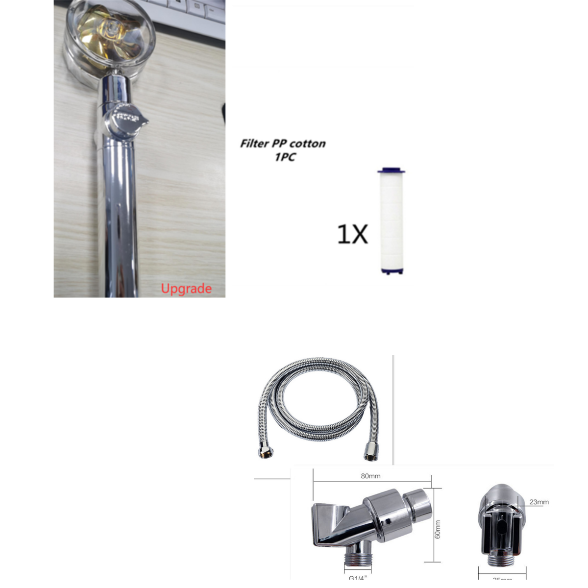 High Pressure Turbo Shower Head with Water Saving Feature & 360° Fan Extension
