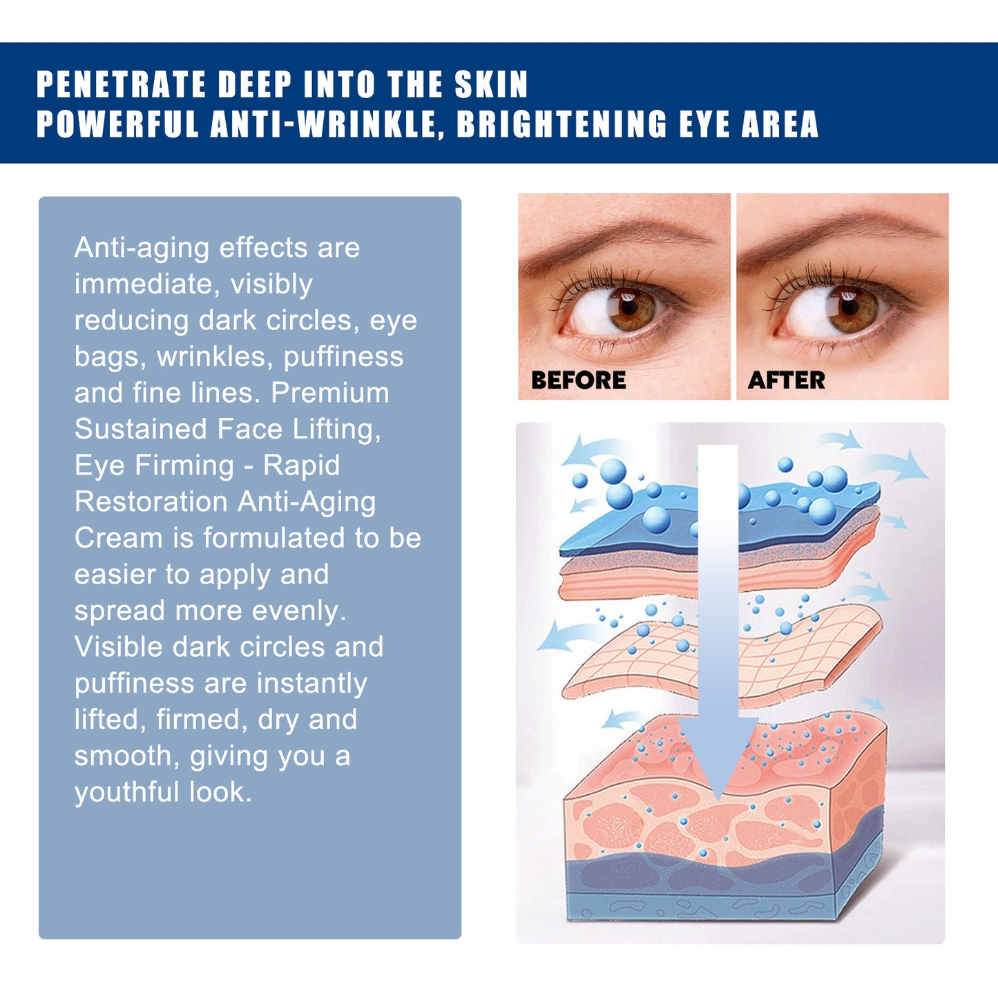 Collagen Eye Cream for Dark Circles - Moisturizing & Firming Skin Care