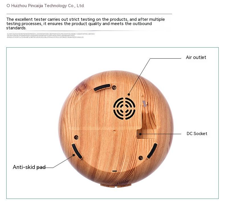 Wood Grain Humidifier with Aromatherapy and Remote Control - USB Powered