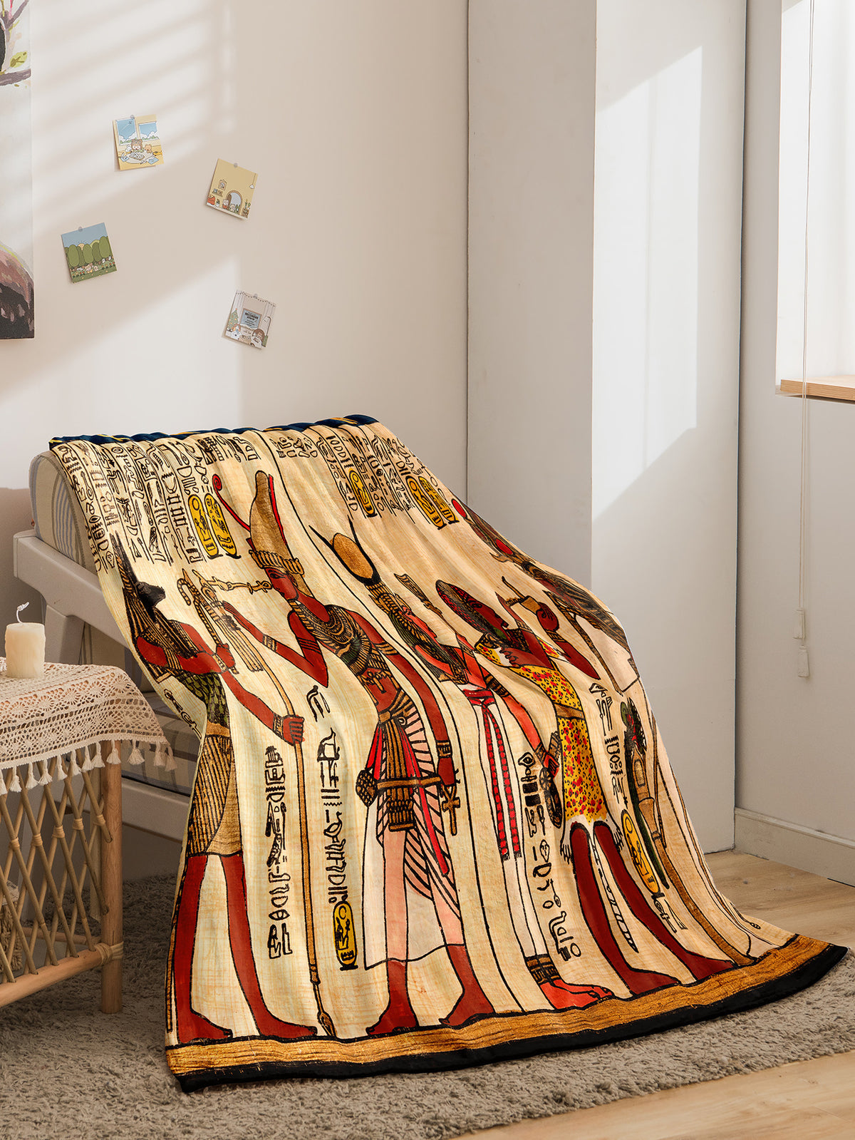 Indian Style Flannel Blanket - Digital Print Bohemian Bedding
