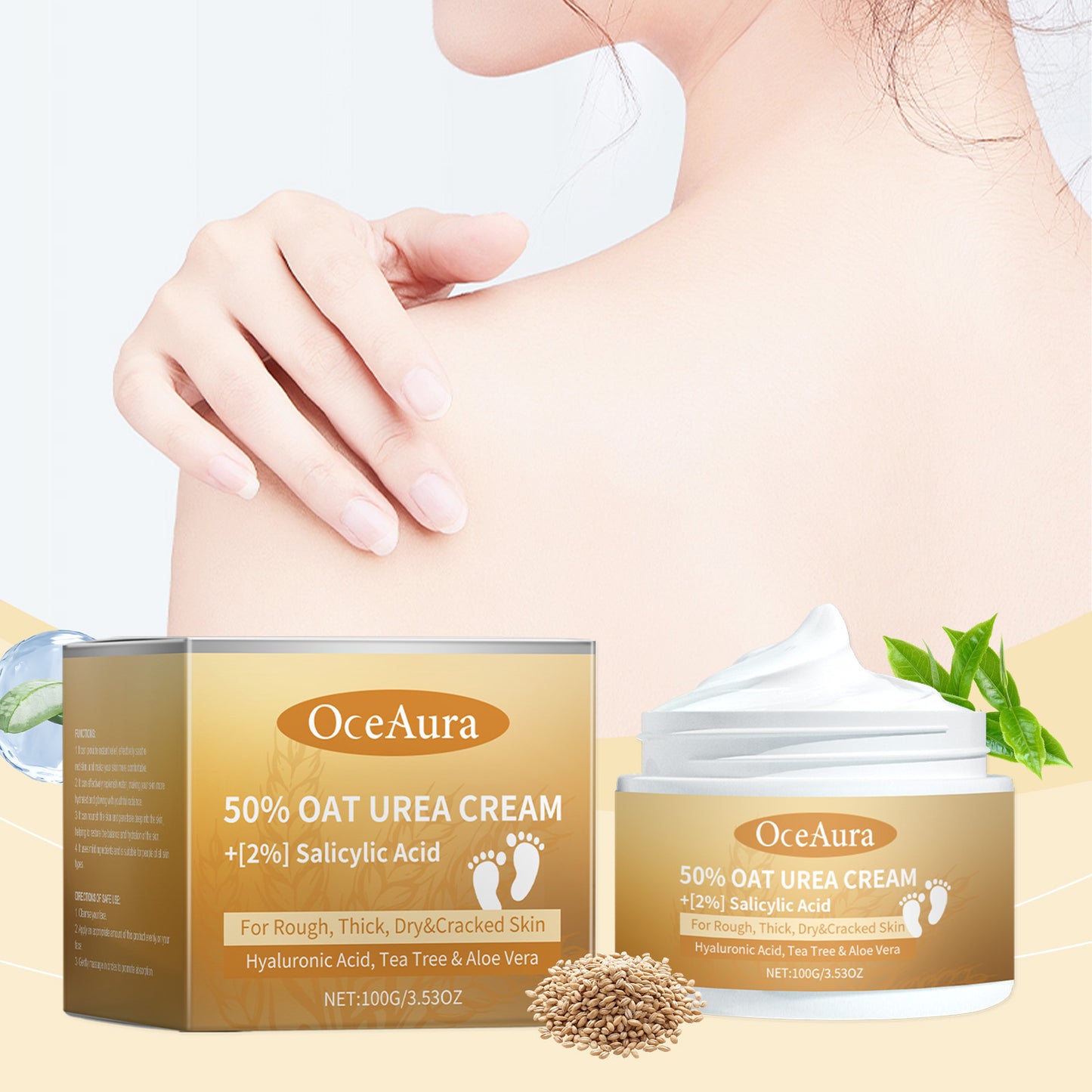 Oat Moisturizing Urea Cream for Deep Skin Hydration - 100g