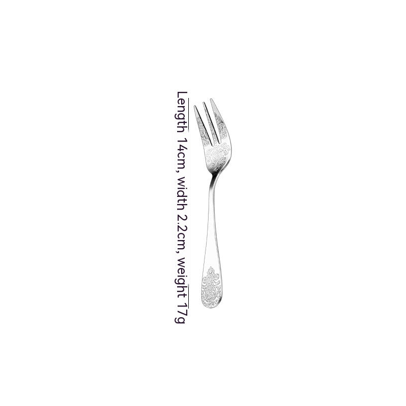 Vintage Gold-Plated Stainless Steel Cutlery Set - Dinner Knife Fork Spoon Tea Spoon