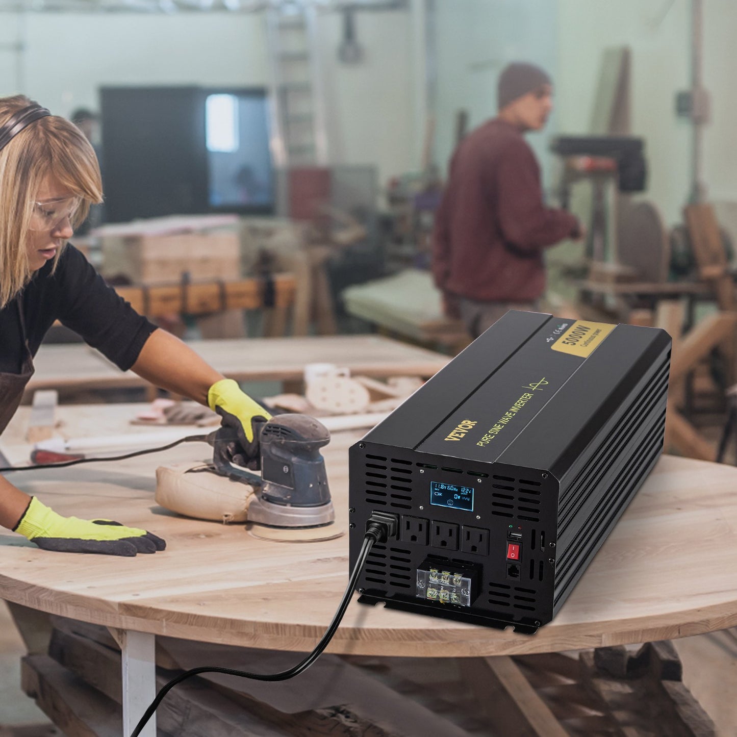 5000W Pure Sine Wave Power Inverter 12V DC to 120V AC with LCD Remote