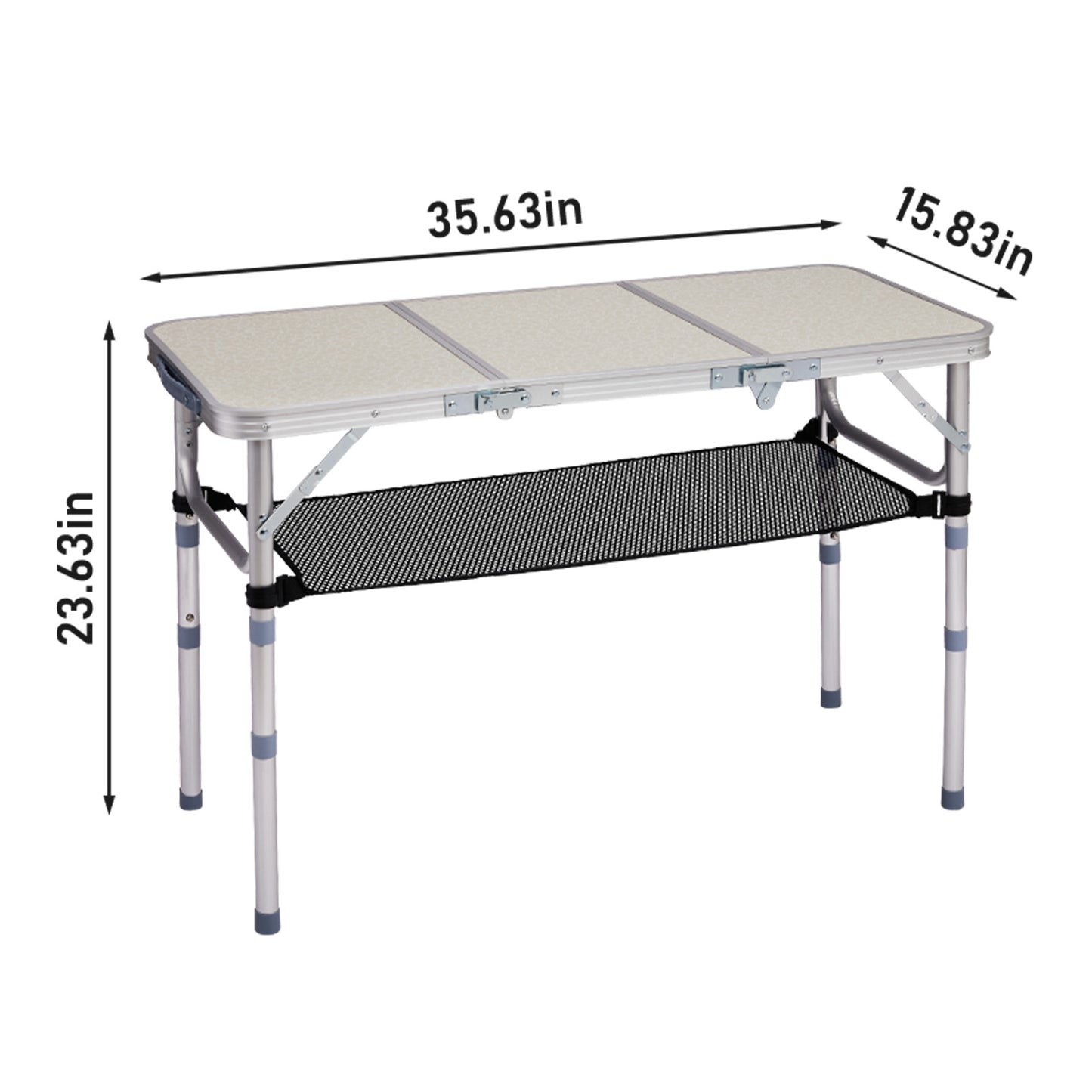 3ft Portable Adjustable Aluminum Folding Camping Table - White