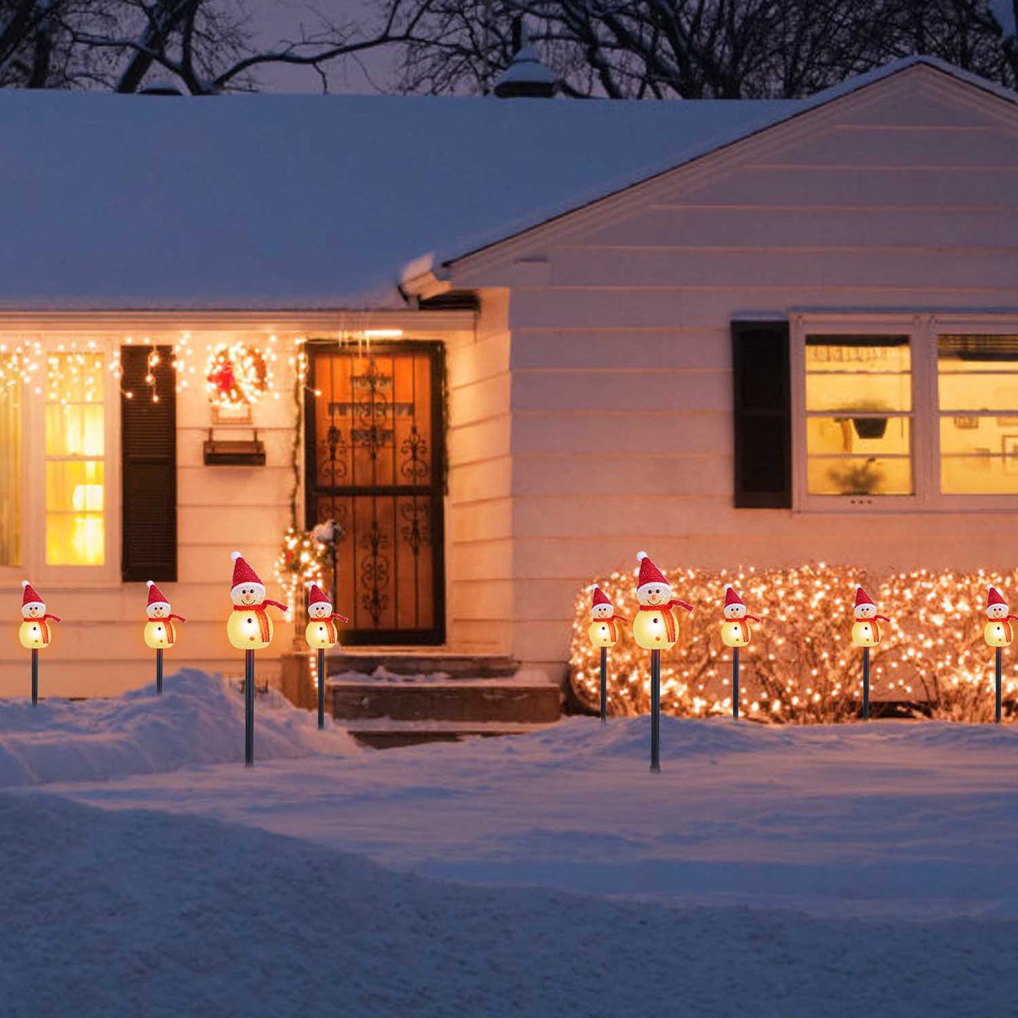 Solar Snowman Stake Light - Warm White LED Outdoor Christmas Decor