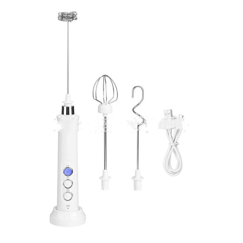 Rechargeable Electric Milk Frother Stainless Steel Mixer for Coffee and Baking