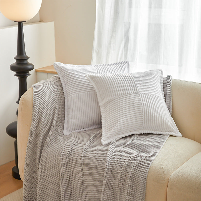 Christmas Cushion Cover Solid Corduroy Stripe Home Decor Pillowcase