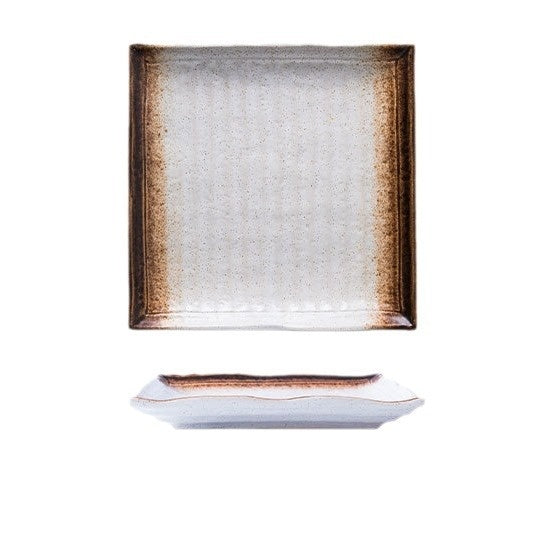 Ceramic Sushi Plate - 9-Inch Square Porcelain Tableware for Kitchen & Dining