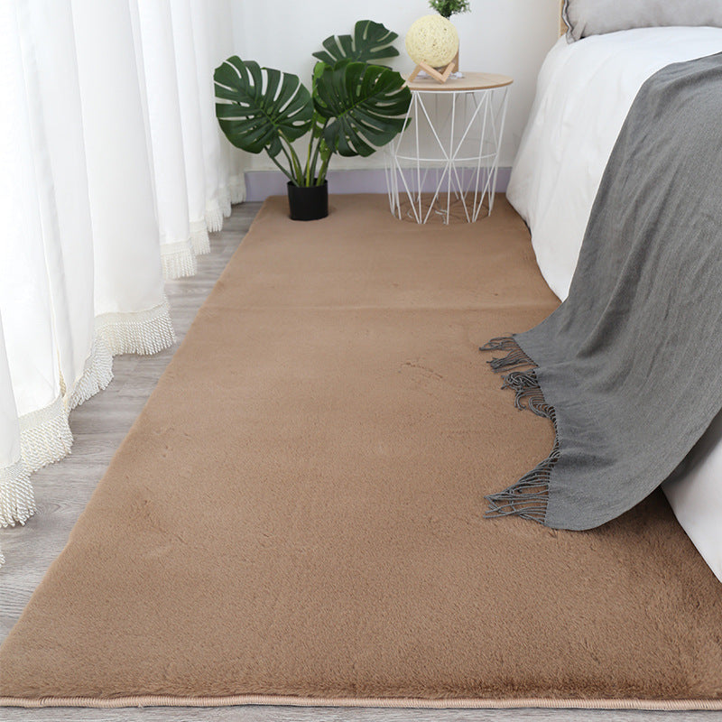 Long-Pile Faux Rabbit Fur Rug - Soft Plush Floor Mat for Home & Bedroom