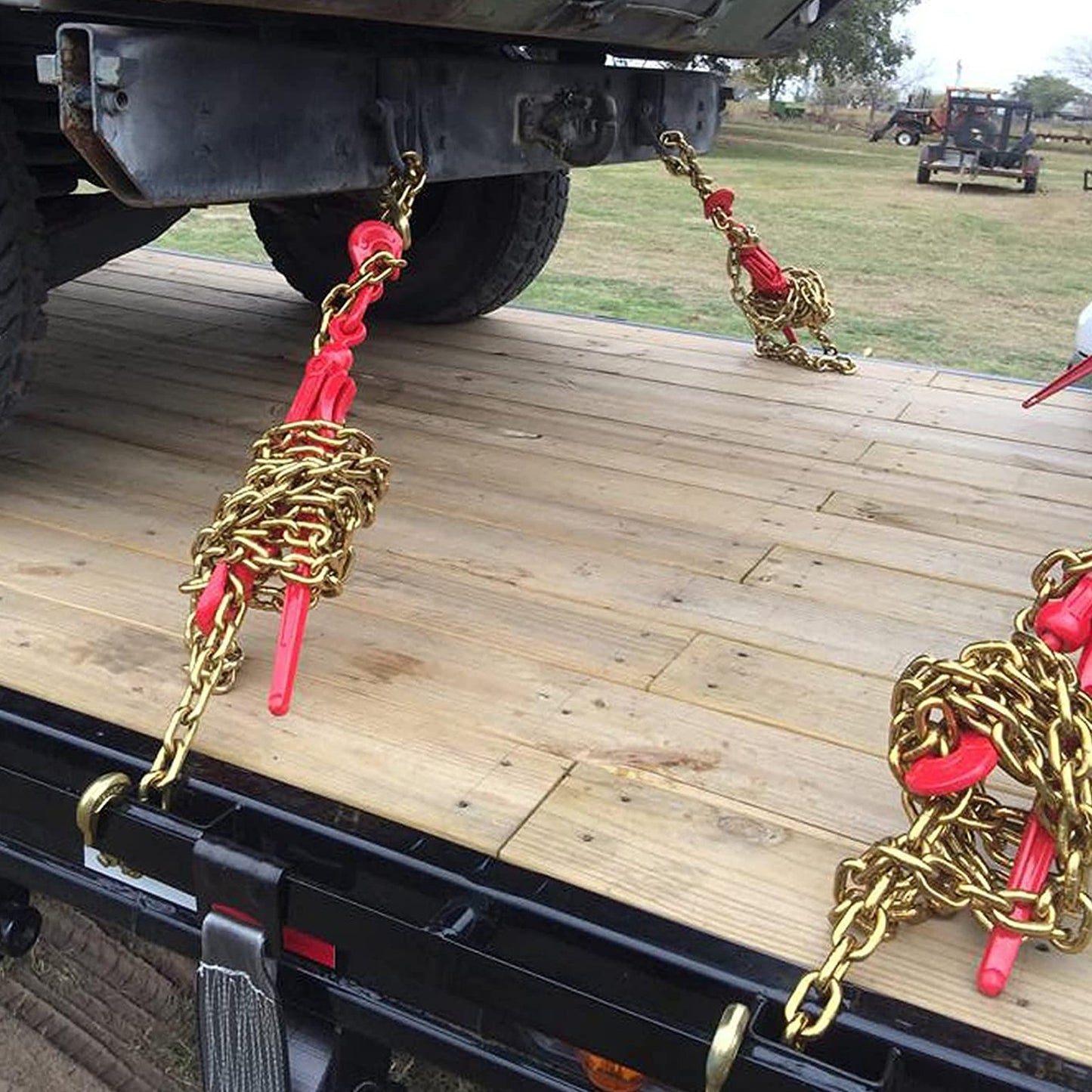 Heavy-Duty Chain Load Binder with 5/16 Inch G80 Chains and Hooks - Transport Load Kit