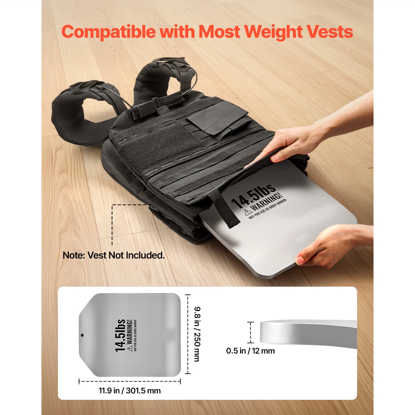 14.5 LB Curved Steel Weight Plate Set for Strength Training and Fitness