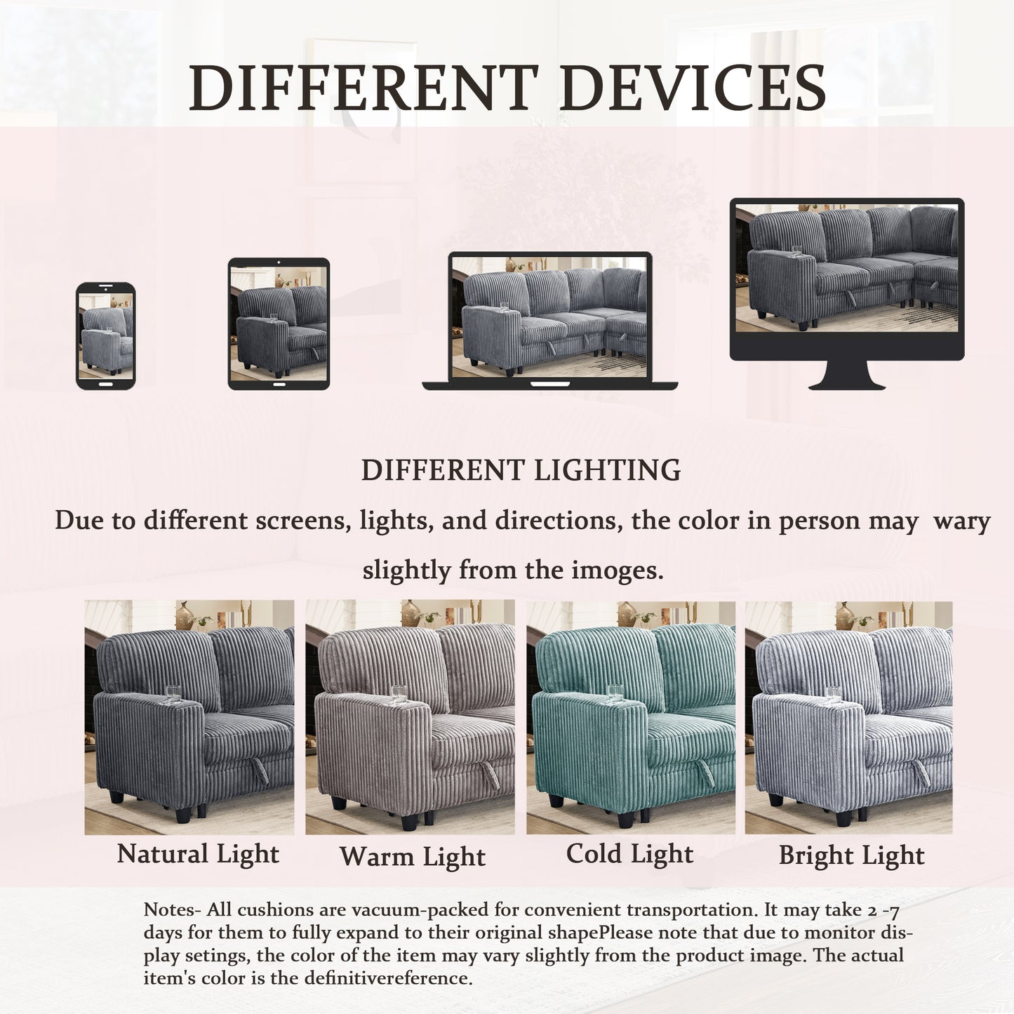 L-Shaped Sectional Sofa Bed with Storage & USB Charging - Grey
