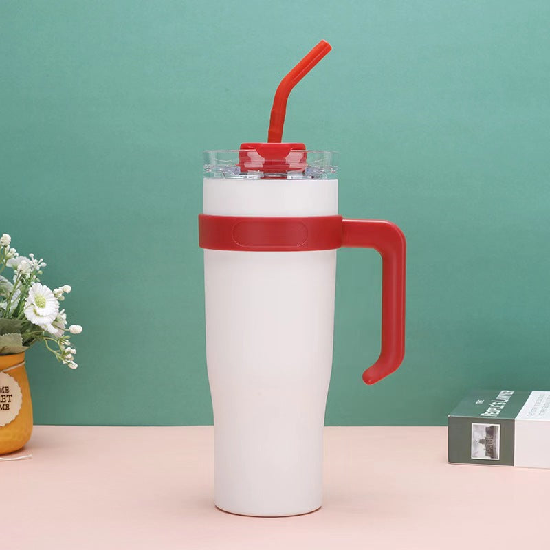 Large Capacity Stainless Steel Water Cup with Handle Strap 1L Insulated Drinkware