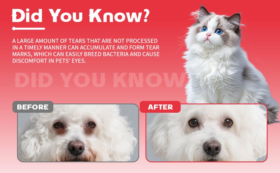 Pet Tear Stain Removal Powder - Gentle Eye & Fur Brightening, 1PC