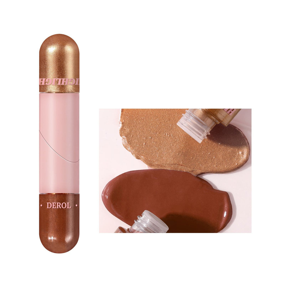 Double-Head Face Lift Cream - Foldable Tube, Two-Color Makeup Base