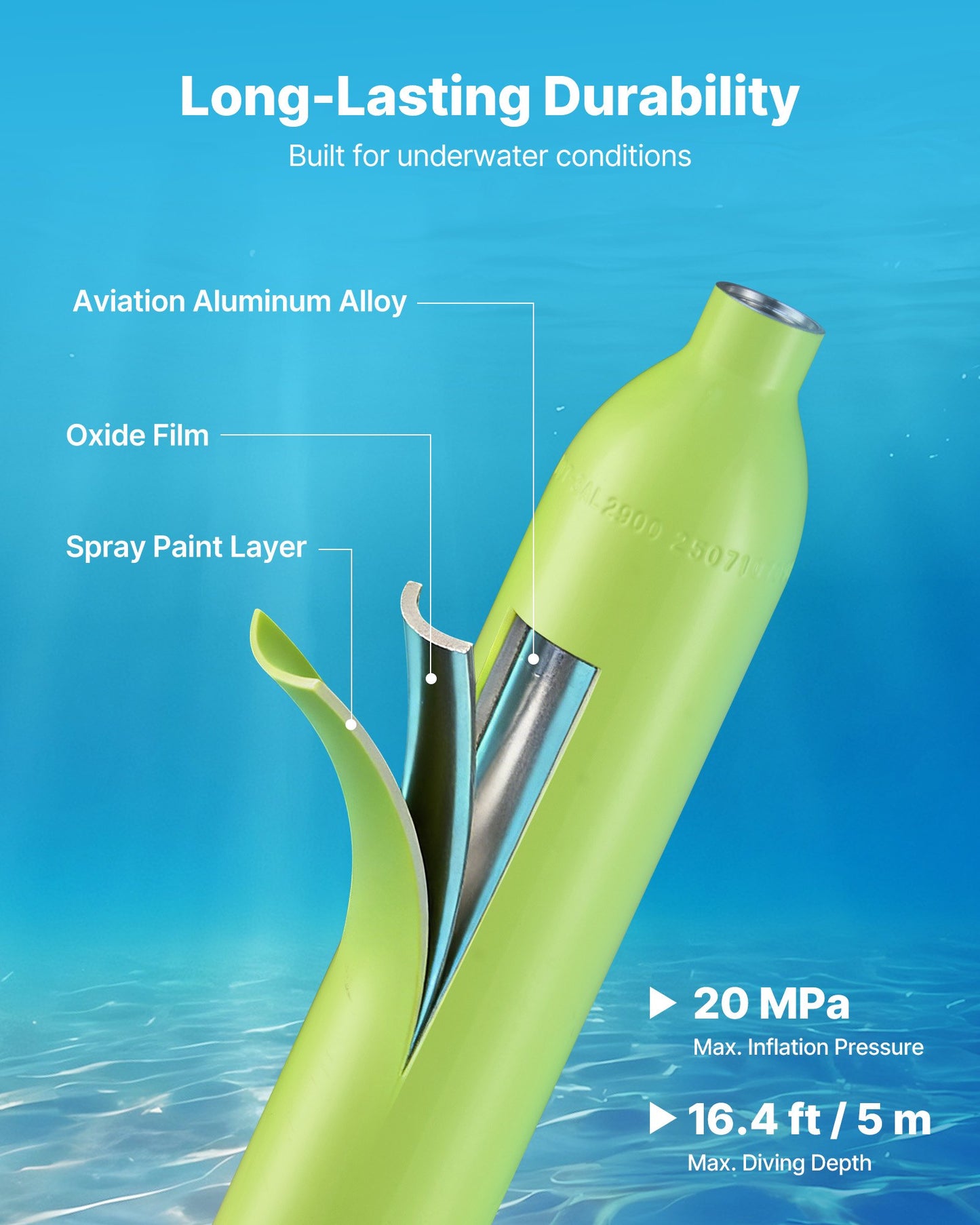 Mini Diving Tank 0.5L Portable Scuba Cylinder for Short Underwater Breathing
