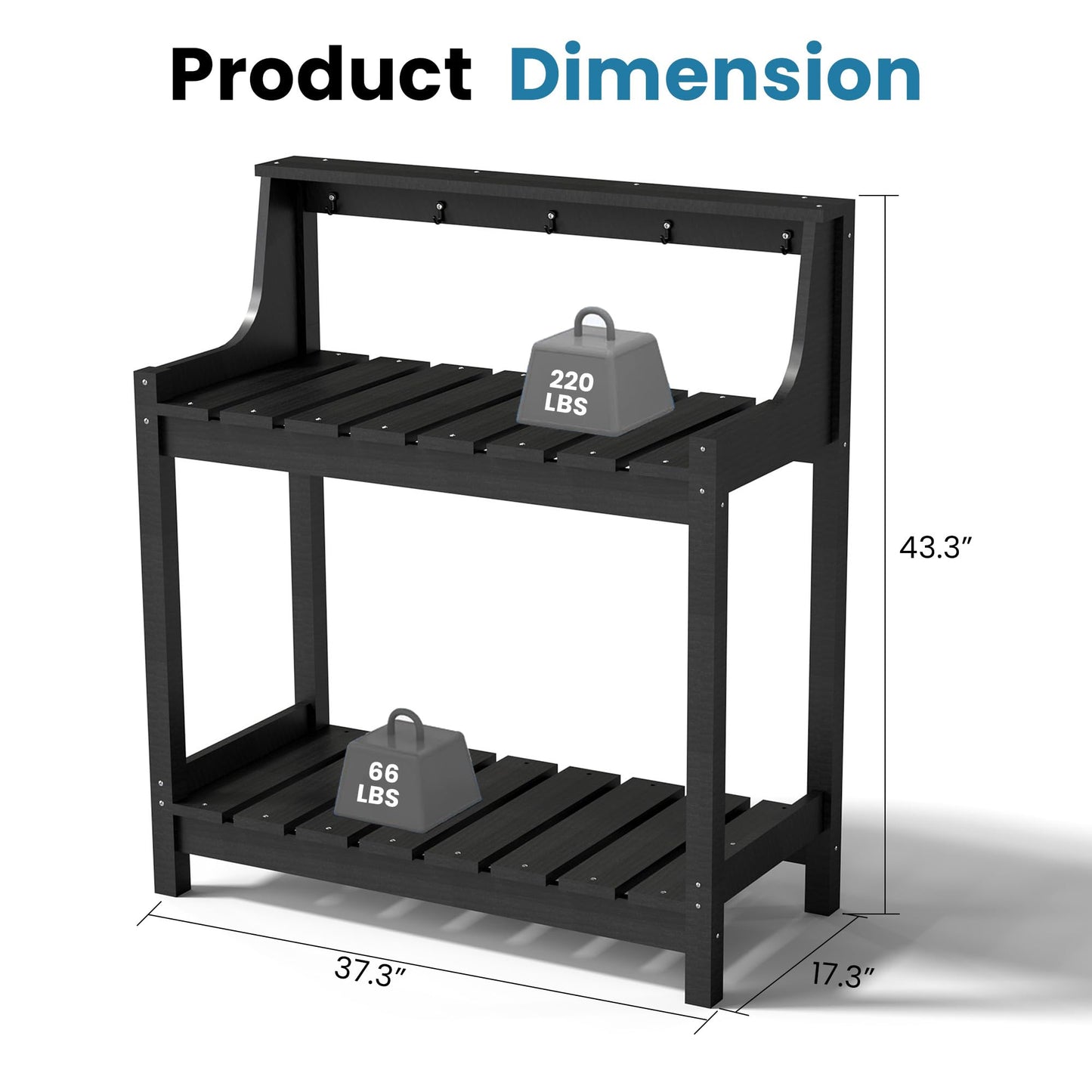 Potting Benches For Outside, HDPE Garden Table All Weather, Outdoor