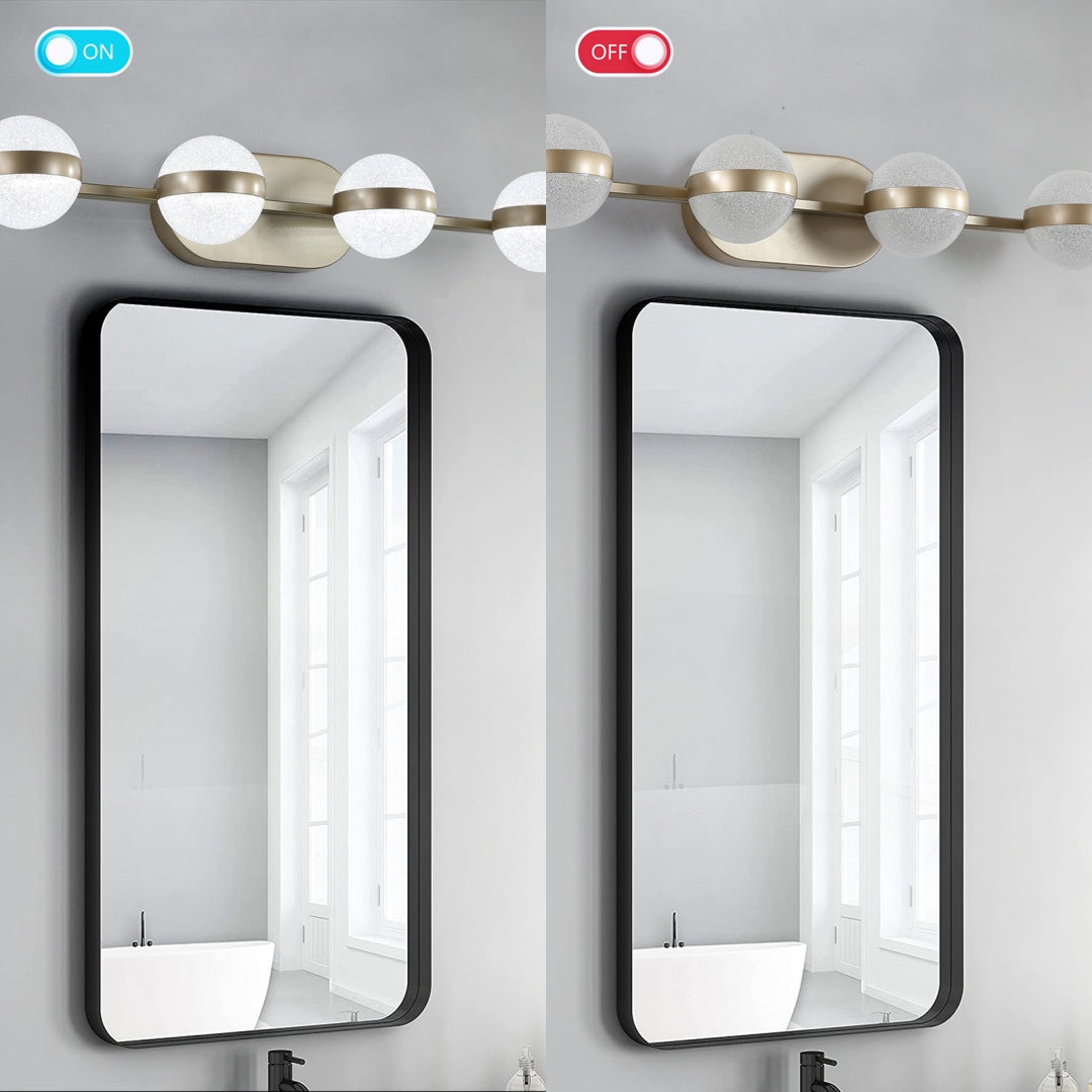 43-Inch Gold LED Bathroom Vanity Light Fixture - 6 Lights