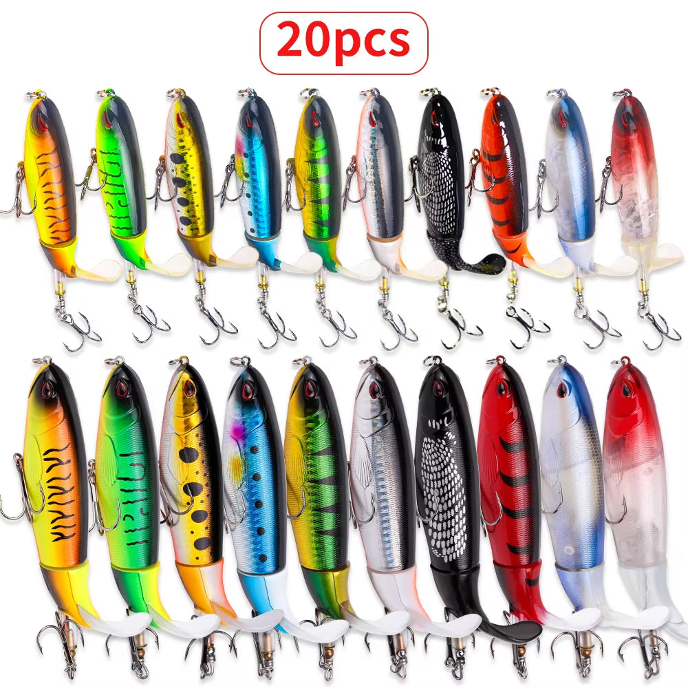 Topwater Fishing Lures Set - 20pcs ABS Plastic Hard Baits