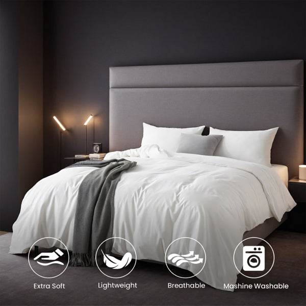 Premium Solid White Oversized Duvet Cover Set with Pillowcases