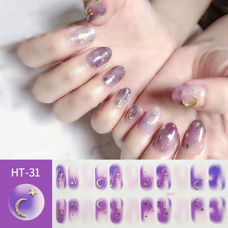 Gold Star Moon Laser Nail Stickers