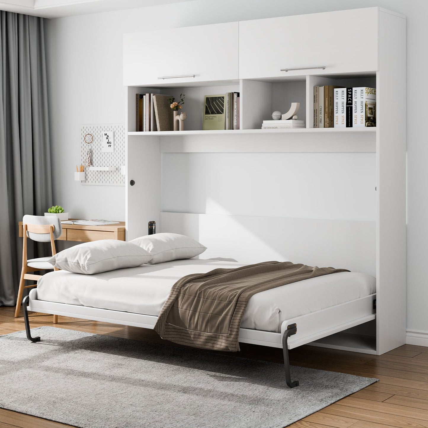 Queen Murphy Bed Kit - DIY Wall Bed Hardware Set in Black