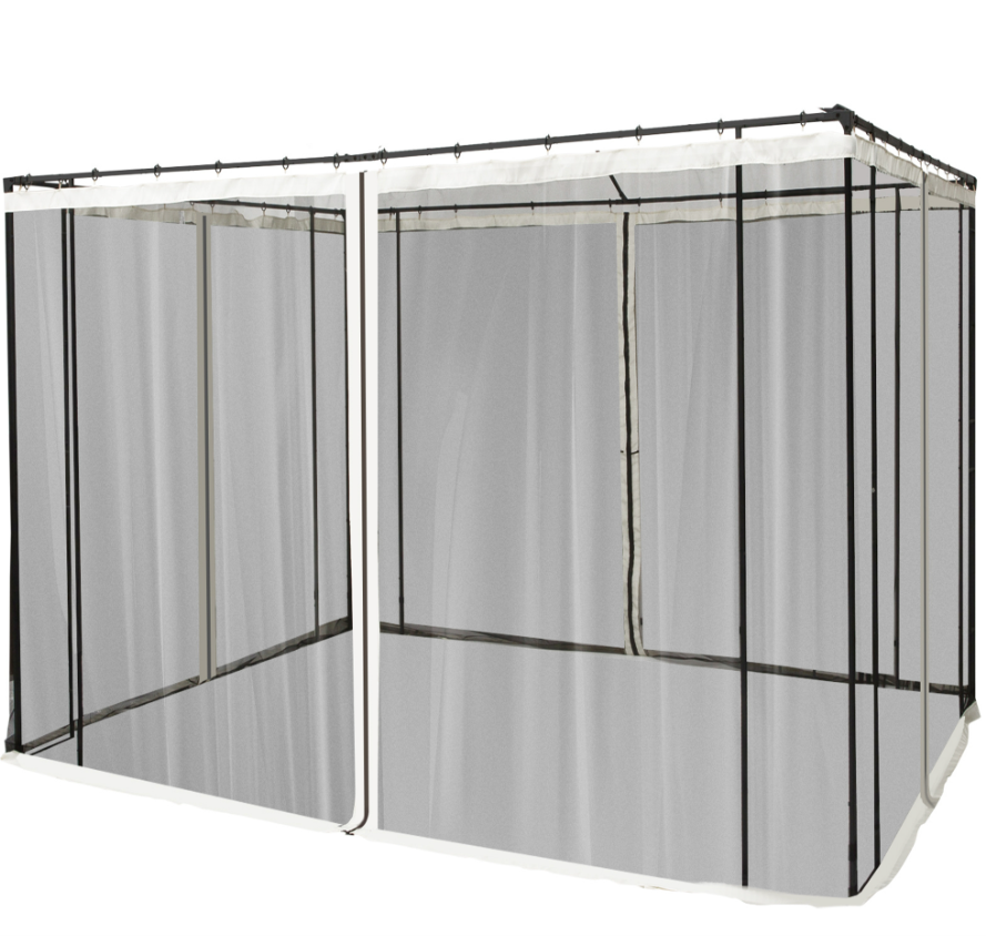 10x10 Canopy Tent with Netting - Black, Washable Sidewall