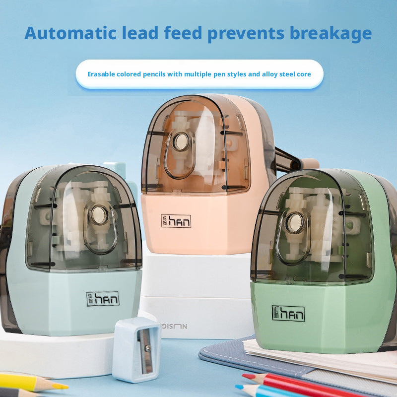 Hand-Operated Pencil Sharpener - Random Color ABS & Alloy