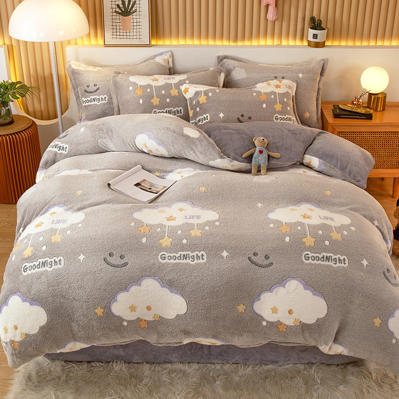 Coral Fleece Duvet Cover Set - Multiple Sizes & Styles