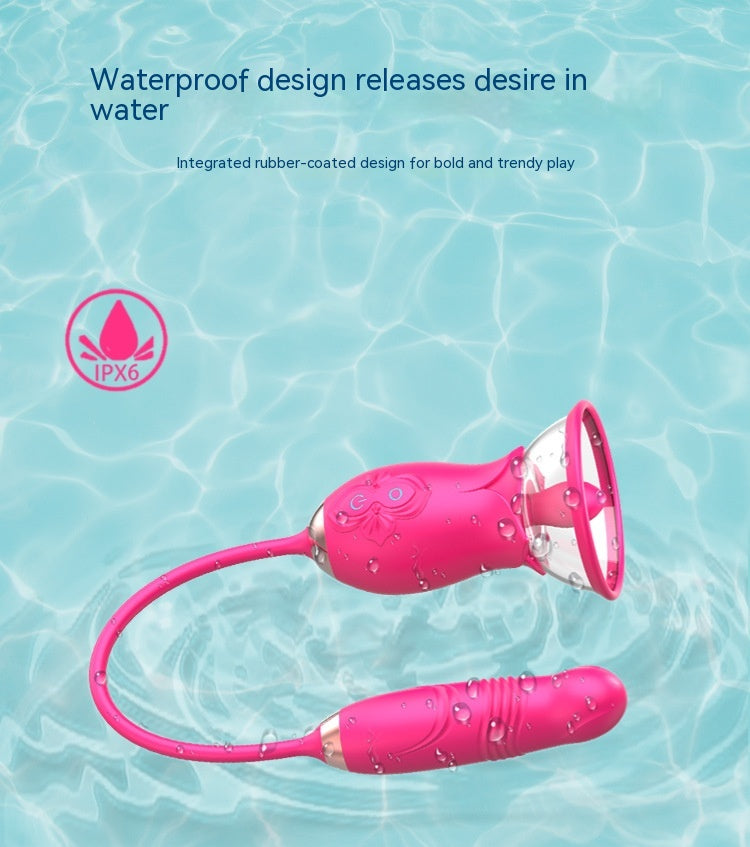 Double-Headed Sucking Tongue Licking Vibrator Device - Electric Silicone Adult Wellness