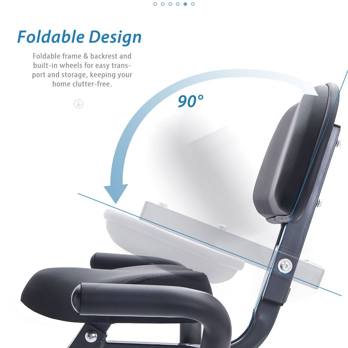 Folding Exercise Bike - Adjustable Resistance, LCD Display, Blue