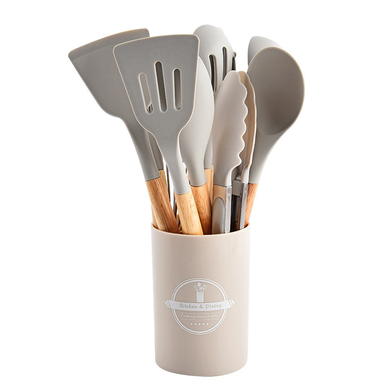 Silicone Cooking Utensil Set Food Grade Kitchen Storage Tools - Multiple Colors