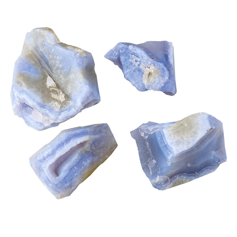 Natural Blue Agate Crystal Stone for Decoration and Crafts