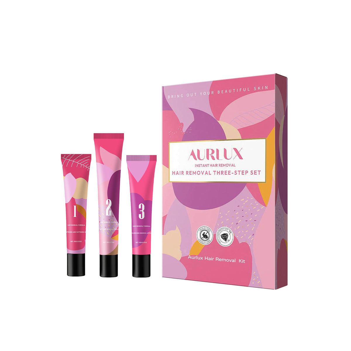 Hair Removal Kit with Gel, Cream & Lotion - Gentle Skin Care Set