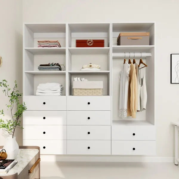 Livelylodge Modular Wardrobe Closet - Freestanding White With