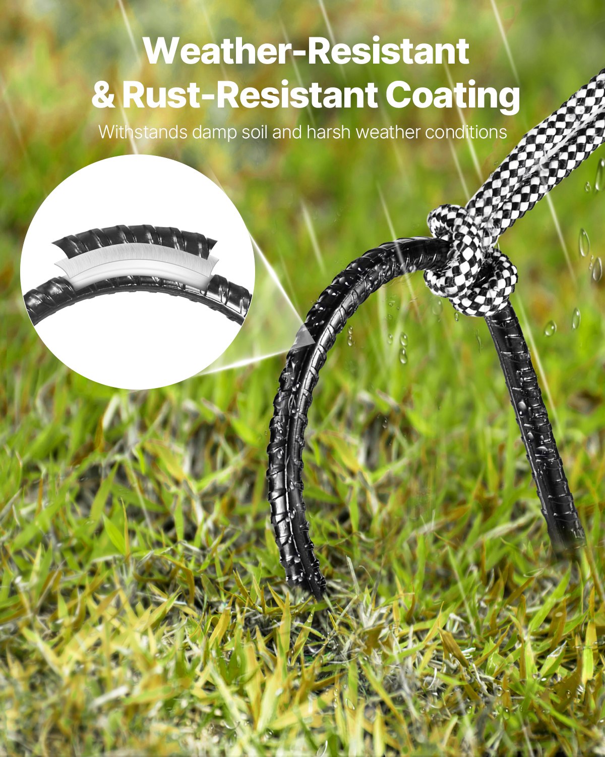 12-Inch Heavy Duty Galvanized Steel Rebar Stakes - 8 Pack Ground Anchors
