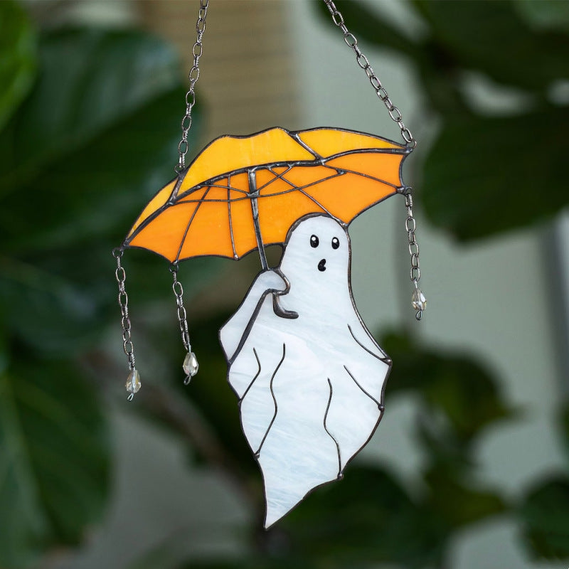 Halloween Ghost Umbrella Hanging Ornament - Spooky Holiday Decor