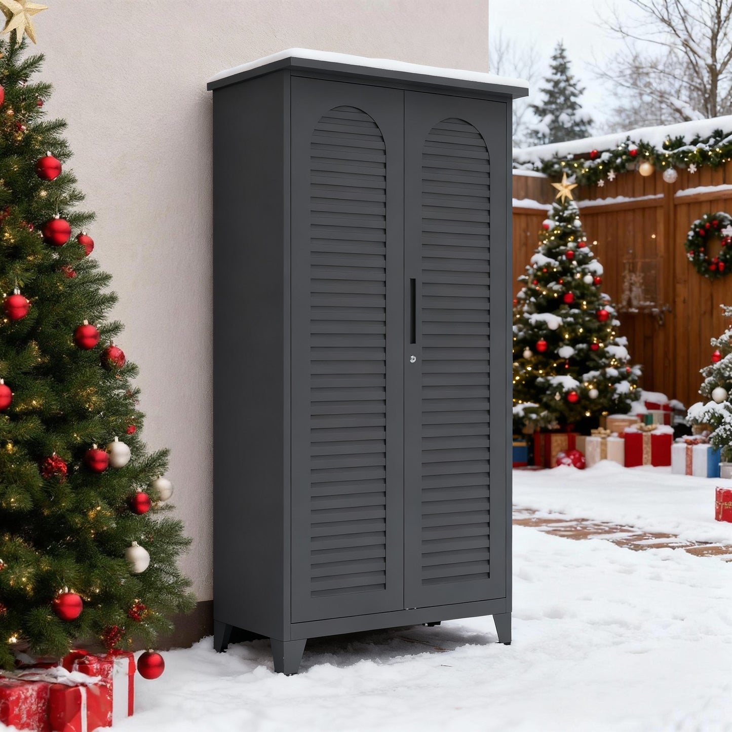 73'' Tall Metal Tool Storage Cabinet - Slate Finish