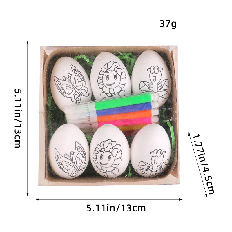Easter Hand-Painted Egg Decorations Set - Multiple Styles & Sizes