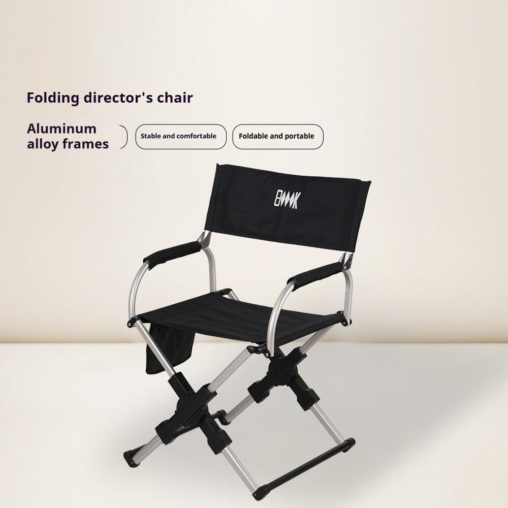 Outdoor Folding Aluminum Alloy Camping Chair with Armrest - Lightweight & Portable