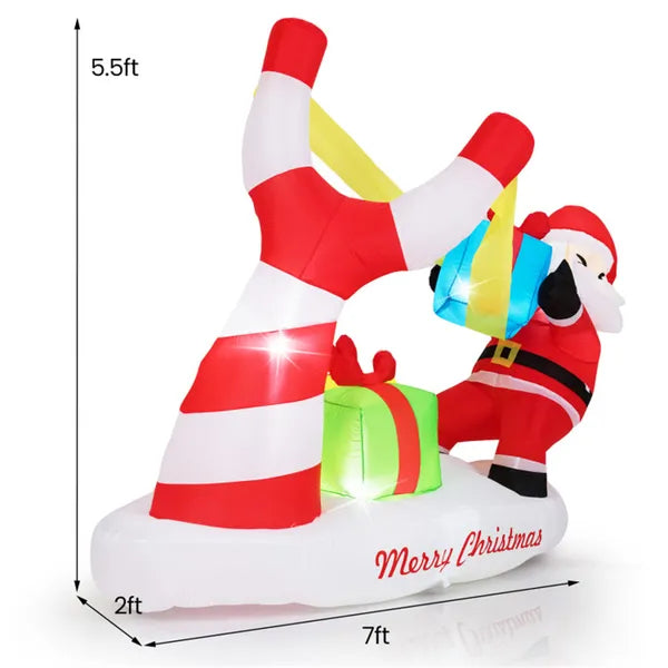 7ft Inflatable Santa Claus Decoration with LED Lights